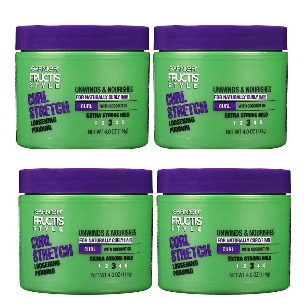3 x GARNIER FRUCTIS CURL STRETCH LOOSENING PUDDING 4 OZ
